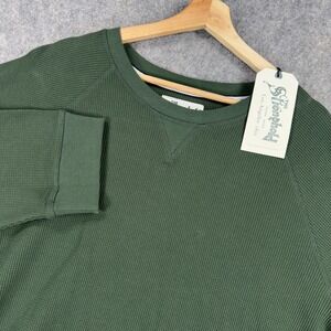 The Stronghold Thermal Shirt Mens 2XL Green Waffle Knit Long Sleeve Crewneck